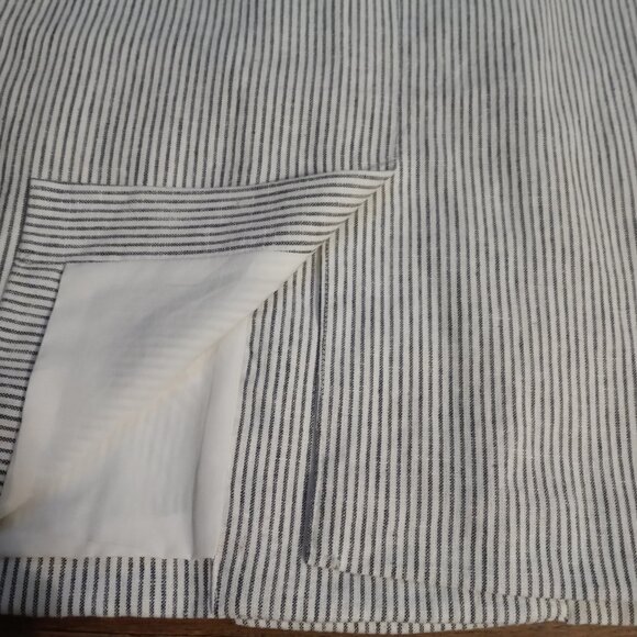 OLD NAVY striped double breasted linen blend blazer in charcoal stripe (L) - Picture 12 of 16